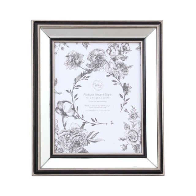 Mode Mirrored Photo Frame Silver 10 x 8in - The Port. Co Gallery - Wilko - image 1