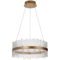 Merano Trapani Clear Glass Brushed Gold Plate Pendant Light - Size: 51 x 51 x 163cm - Wilko - thumbnail 1