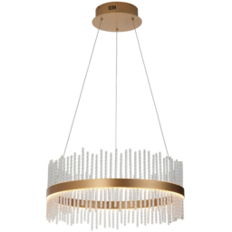Merano Trapani Clear Glass Brushed Gold Plate Pendant Light - Size: 51 x 51 x 163cm - Wilko - thumbnail 4