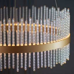 Merano Trapani Clear Glass Brushed Gold Plate Pendant Light - Size: 51 x 51 x 163cm - Wilko - thumbnail 5