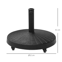 Outsunny 22.7kg Parasol Base - Size: 41 x 52 x 52cm - Black - Wilko - thumbnail 6