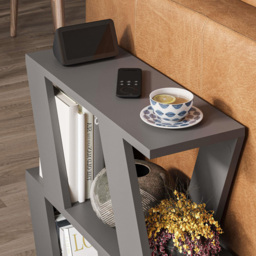Decortie Lazena 2 Shelf Anthracite Side Table - Size: 55.4 x 60 x 21.2cm - Black - Wilko - thumbnail 4