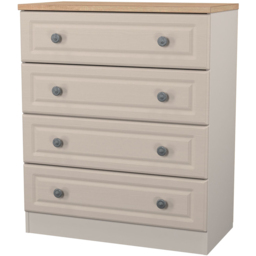 Crowndale Norfolk 4 Drawer Kashmir Ash and Bardolino Oak Chest of Drawers Ready Assembled - Kashmir Ash & Bardolino Oak - Wilko - thumbnail 4