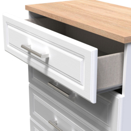 Crowndale Kent 5 Drawer White Ash and Modern Oak Chest of Drawers Ready Assembled - Wilko - thumbnail 7