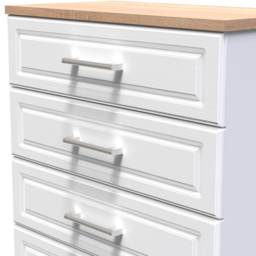 Crowndale Kent 5 Drawer White Ash and Modern Oak Chest of Drawers Ready Assembled - Wilko - thumbnail 6