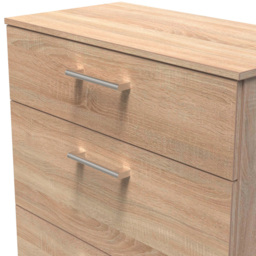 Crowndale Devon 3 Drawer Bardolino Oak Deep Chest of Drawers - Brown - Wilko - thumbnail 6