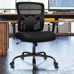 Costway Height Adjustable Ergonomic Executive Chair - Size: 73.7 x 55.9 x 30.48cm - Black - Wilko - thumbnail 1