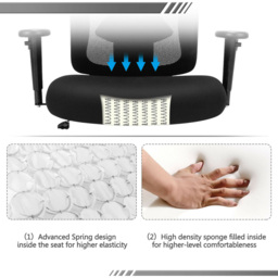 Costway Height Adjustable Ergonomic Executive Chair - Size: 73.7 x 55.9 x 30.48cm - Black - Wilko - thumbnail 7