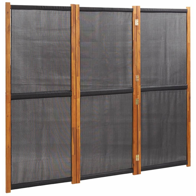 vidaXL Black Wooden 3 Panel Room Divider 210 x 180cm - Size: 3 Panels - Wilko - image 1