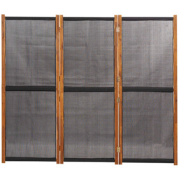 vidaXL Black Wooden 3 Panel Room Divider 210 x 180cm - Size: 3 Panels - Wilko - thumbnail 4