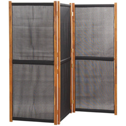 vidaXL Black Wooden 3 Panel Room Divider 210 x 180cm - Size: 3 Panels - Wilko - thumbnail 3