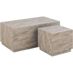 Florence Dice Grey Marble Coffee Table Set of 2 - Furniture To Go - Wilko - thumbnail 3