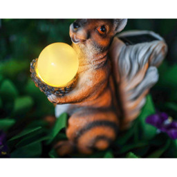 Marco Paul Squirrel Holding a Light Up Solar Acorn Garden Ornament - Size: 27 x 20 x 10cm - Brown - Wilko - thumbnail 6