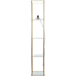 ValueLights Gobie 4 Shelf Gold Metal Frame Glass LED Floor Lamp - Size: 169 x 30 x 30cm - Wilko - thumbnail 4