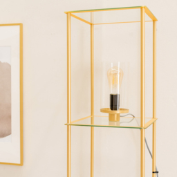 ValueLights Gobie 4 Shelf Gold Metal Frame Glass LED Floor Lamp - Size: 169 x 30 x 30cm - Wilko - thumbnail 5