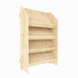 Decorotika Aros 4 Shelf MDF Screwless Design Bookcase - Size: 100 x 61.1 x 25cm - Brown - Wilko - thumbnail 3