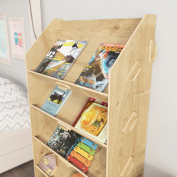 Decorotika Aros 4 Shelf MDF Screwless Design Bookcase - Size: 100 x 61.1 x 25cm - Brown - Wilko - thumbnail 7