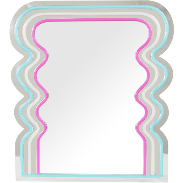 Small Neon Wave Mirror - Purple & Blue - The Port. Co Gallery - Wilko - image 1