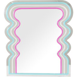 Small Neon Wave Mirror - Purple & Blue - The Port. Co Gallery - Wilko