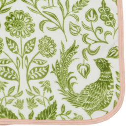 Helena Springfield Green and Pink Pheasant Fleece Throw 140 x 180cm - Size: 180 x 140 x 1cm - Green / Pink - Wilko - thumbnail 3