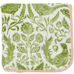 Helena Springfield Green and Pink Pheasant Fleece Throw 140 x 180cm - Size: 180 x 140 x 1cm - Green / Pink - Wilko
