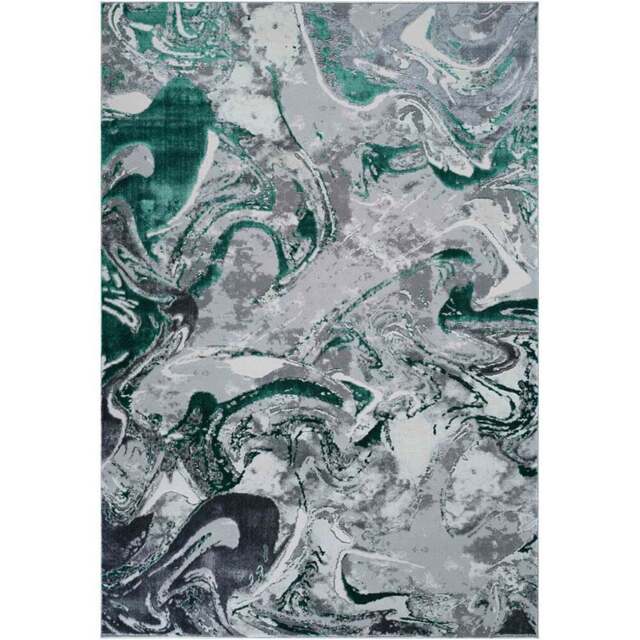 Desire Rugs Solarius Aqua Grunge Marbling Abstract Area Rug 160 x 230cm - Wilko - image 1