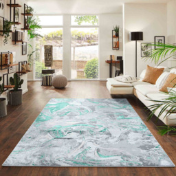 Desire Rugs Solarius Aqua Grunge Marbling Abstract Area Rug 160 x 230cm - Wilko - thumbnail 3