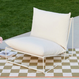 Home Detail Marina White Steel Garden Chair with Cushions - Size: 1 Seater - Wilko - thumbnail 1