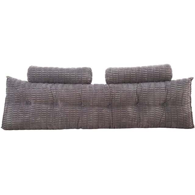 Living and Home Dark Grey Wedge Headboard Pillow with 2 Backrest Support Cushion 67 x 180cm - Size: 60 x 180 x 20cm - Wilko - image 1