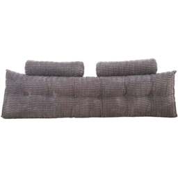 Living and Home Dark Grey Wedge Headboard Pillow with 2 Backrest Support Cushion 67 x 180cm - Size: 60 x 180 x 20cm - Wilko