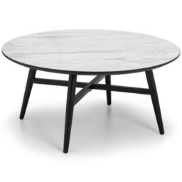 Julian Bowen Firenze Marble Effect Coffee Table - Size: 90 x 90 x 43cm - Black - Wilko - thumbnail 3