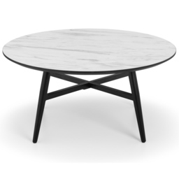 Julian Bowen Firenze Marble Effect Coffee Table - Size: 90 x 90 x 43cm - Black - Wilko - thumbnail 4