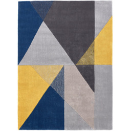 Origins Trio Geometric Multi Bold Rug 120 x 170cm - Blue - Origins Rugs - Wilko - thumbnail 1