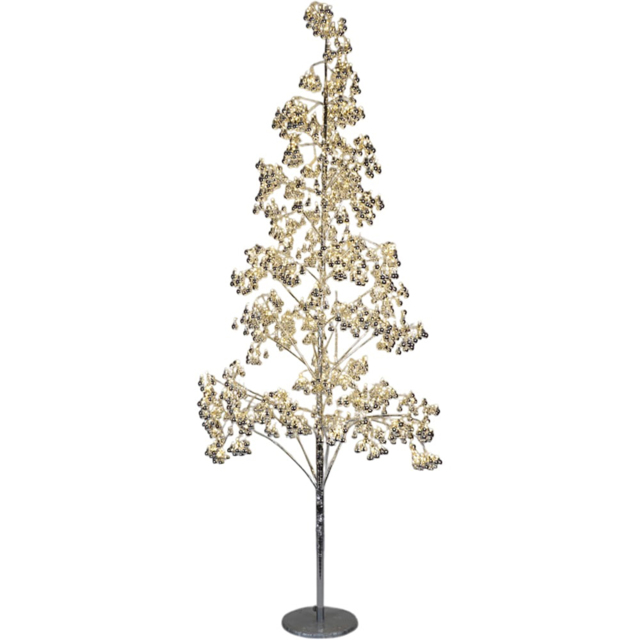 Xmas Haus 1000 Warm White Micro LED Pre-Lit Artificial Christmas Tree with Silver Baubles 6ft - Wilko - image 1
