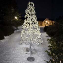 Xmas Haus 1000 Warm White Micro LED Pre-Lit Artificial Christmas Tree with Silver Baubles 6ft - Wilko - thumbnail 3