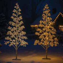 Xmas Haus 1000 Warm White Micro LED Pre-Lit Artificial Christmas Tree with Silver Baubles 6ft - Wilko - thumbnail 5
