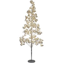 Xmas Haus 1000 Warm White Micro LED Pre-Lit Artificial Christmas Tree with Silver Baubles 6ft - Wilko - thumbnail 1