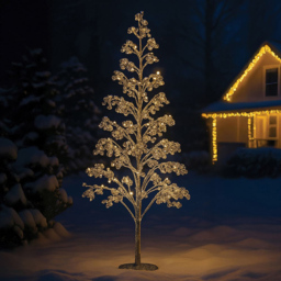 Xmas Haus 1000 Warm White Micro LED Pre-Lit Artificial Christmas Tree with Silver Baubles 6ft - Wilko - thumbnail 4