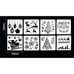 Xmas Haus 8 Piece Festive Stencil Set - Size: 131 x 131 x 1cm - Red - Wilko - thumbnail 4
