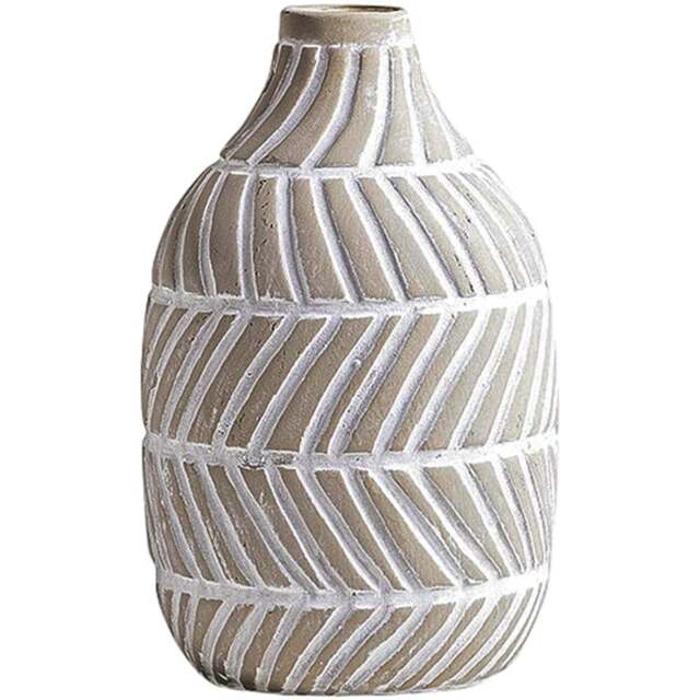 Living and Home Modern Distressed Light Brown Ceramic Vase 20cm - Size: 20 x 12 x 12cm - Wilko - image 1