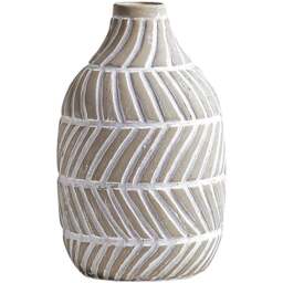 Living and Home Modern Distressed Light Brown Ceramic Vase 20cm - Size: 20 x 12 x 12cm - Wilko - thumbnail 1