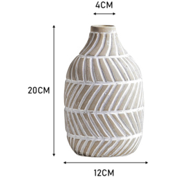 Living and Home Modern Distressed Light Brown Ceramic Vase 20cm - Size: 20 x 12 x 12cm - Wilko - thumbnail 5