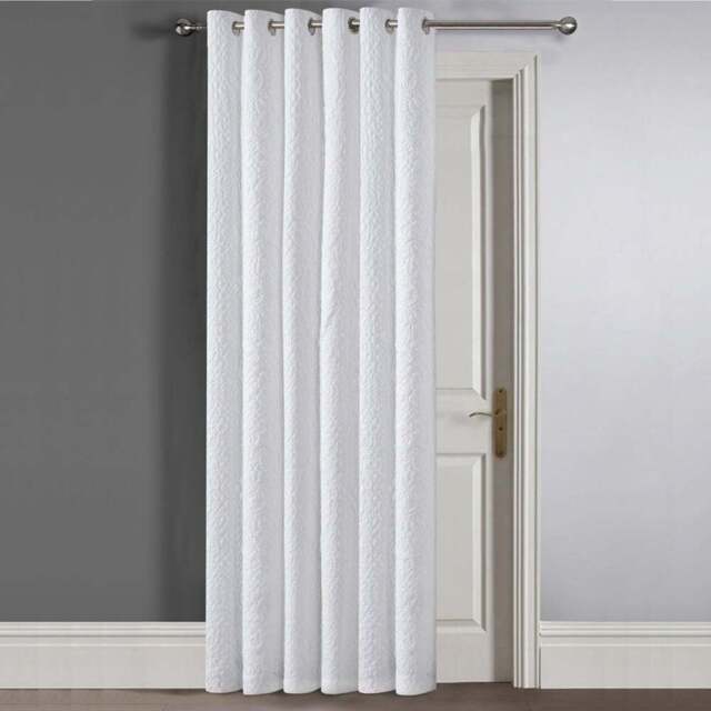 Velosso Winchester White Pinsonic Blackout Door Curtain Panel 117 x 213cm - Size: W 117 x D 213cm - Wilko - image 1