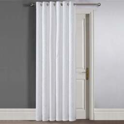 Velosso Winchester White Pinsonic Blackout Door Curtain Panel 117 x 213cm - Size: W 117 x D 213cm - Wilko - thumbnail 1
