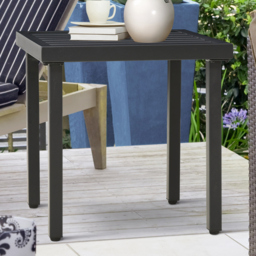 Outsunny Steel Garden Side Table Black - Size: 60 x 8.5 x 60cm - Wilko - thumbnail 1