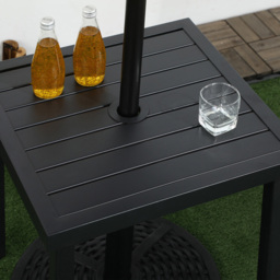 Outsunny Steel Garden Side Table Black - Size: 60 x 8.5 x 60cm - Wilko - thumbnail 4