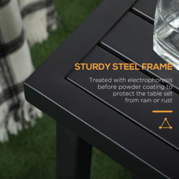 Outsunny Steel Garden Side Table Black - Size: 60 x 8.5 x 60cm - Wilko - thumbnail 6