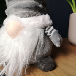 Samuel Alexander Grey Plush Sitting Gonk Christmas Decoration with Grooved Hat 40cm - Size: 40 x 24 x 15cm - Wilko - thumbnail 3