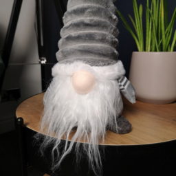 Samuel Alexander Grey Plush Sitting Gonk Christmas Decoration with Grooved Hat 40cm - Size: 40 x 24 x 15cm - Wilko - thumbnail 4