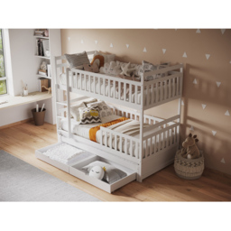 Flair Elvis White 2 Drawer Wooden Bunk Bed with Trundle - Size: Single - Wilko - thumbnail 6